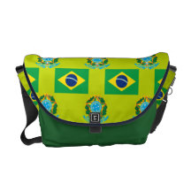 Bandeira e crista de Brasil Bolsa Mensageiro