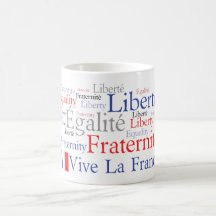 Bandeira francesa - Liberté, Égalité, Fraternité Canecas