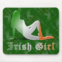Bandeira irlandesa da menina mouse pad