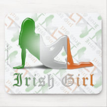 Bandeira irlandesa da menina mouse pads