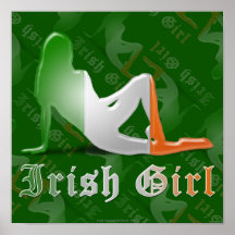 Bandeira irlandesa da menina pôsteres