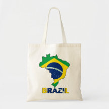 Bandeira no mapa de Brasil Bolsas Para Compras