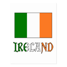 Bandeira & palavra de Ireland Cartões Postais