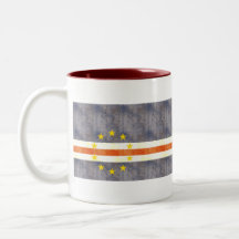 Bandeira retro de Cabo Verde do vintage Caneca