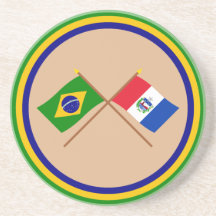 Bandeiras cruzadas de Brasil e de Alagoas Porta Copo Para Bebidas