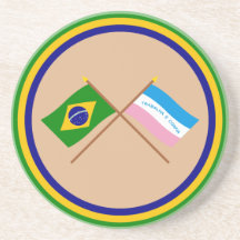 Bandeiras cruzadas de Brasil e de Espírito Santo Porta Copo