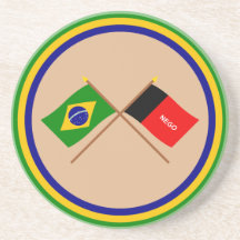 Bandeiras cruzadas de Brasil e de Paraíba Porta Copos