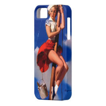 Barco de vela de Gil Elvgren do vintage que navega Capas De iPhone 5 Case-Mate