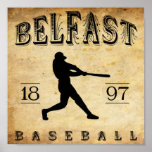 Basebol 1897 de Belfast Maine Posters