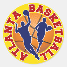 Basquetebol de Atlanta Adesivo Redondo