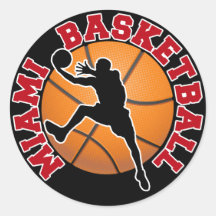 Basquetebol de Miami Adesivos Redondos