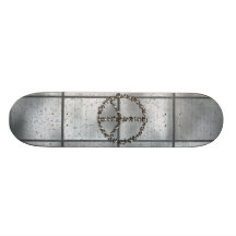 Bastões e sinal de paz dos crânios skate