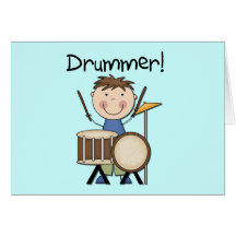 Baterista - camiseta e presentes masculinos cartoes