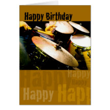 Baterista, feliz aniversario cartoes