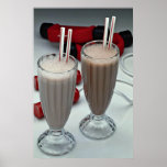 Batidos nos tumblers de vidro posteres