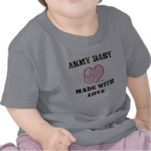Bebê do exército feito com amor camisetas