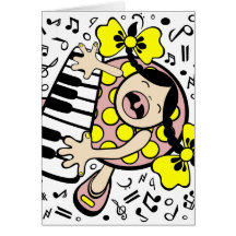 bebê do piano cartao