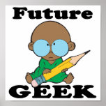 bebê futuro bonito do preto do geek posteres