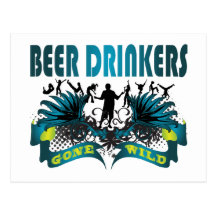 Bebedores de cerveja idos selvagens cartao postal