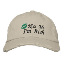 Beije-me que eu sou chapéu bordado irlandês boné