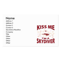 Beije-me que eu sou um Skydiver Cartoes De Visitas
