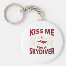 Beije-me que eu sou um Skydiver Chaveiro