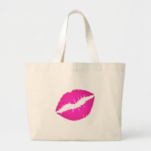 Beijo do rosa quente bolsa de lona