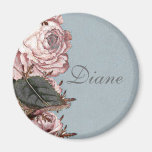Beira cor-de-rosa do vintage personalizada - ímã imãs de refrigerador