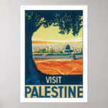 Beira de Palestina w/white da visita Poster