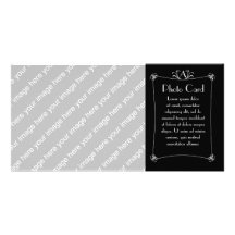 Beira elegante customizável com monograma cartoes com foto personalizados