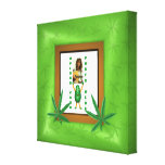Beira envolvida da folha do cannabis canvas verdes impressão de canvas esticadas