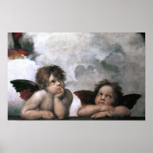 Belas artes bonitos de Raphael dos anjos do vintag Posteres