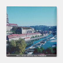 Berne, igreja e rio Aare, suiça Ima
