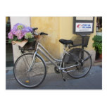 Bicicleta com a cesta dos Hydrangeas Cartao Postal