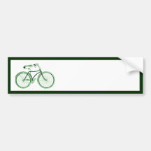 Bicicleta verde do vintage adesivo