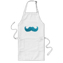 Bigode azul de Bling (gráfico do brilho do falso) Aventais