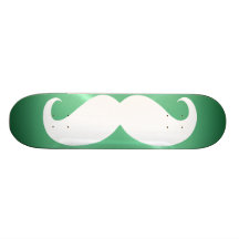 Bigode branco engraçado 3 skate personalizado