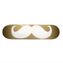 Bigode branco engraçado 4 skateboard