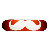 Bigode branco engraçado 7 skates personalizados