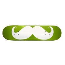 Bigode branco engraçado 8 skate personalizado