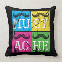 Bigode colorido travesseiros