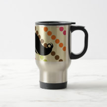 Bigode em um teste padrão 70s retro caneca