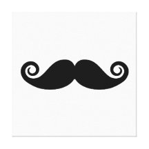 Bigode encaracolado impressão em canvas