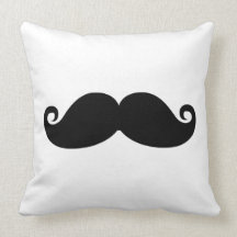 Bigode engraçado do preto do vintage travesseiro