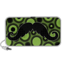 Bigode no fundo retro caixinhas de som portátil