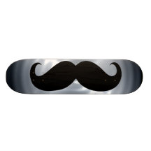Bigode preto engraçado 13 skates personalizados