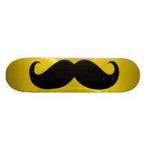 Bigode preto engraçado 14 skates personalizados