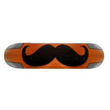 Bigode preto engraçado 2 skates