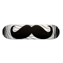 Bigode preto engraçado skate