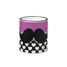 Bigode preto Funky retro do guiador Caneca